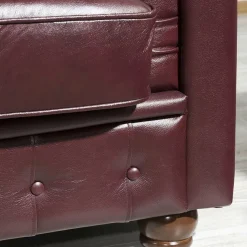 Discount Wohnen Chesterfield Polstergarnitur aus Leder - Geoloro (dreiteilig)