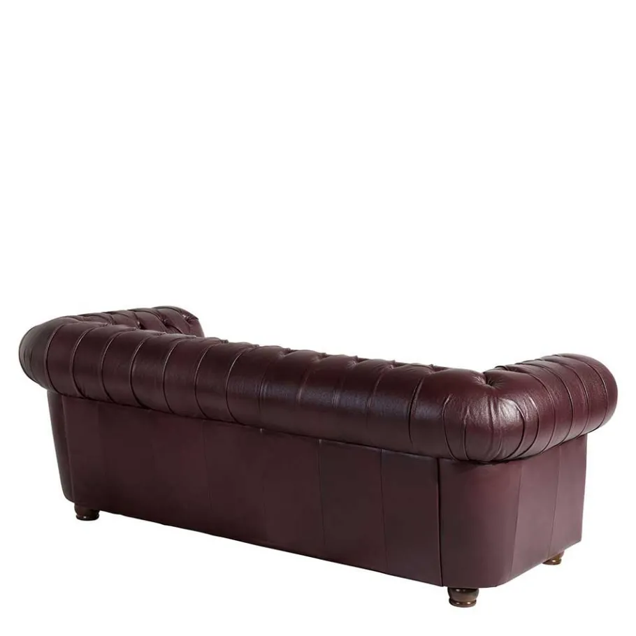 Discount Wohnen Chesterfield Polstergarnitur aus Leder - Geoloro (dreiteilig)