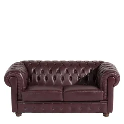 Discount Wohnen Chesterfield Polstergarnitur aus Leder - Geoloro (dreiteilig)