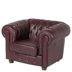 Discount Wohnen Chesterfield Polstergarnitur aus Leder - Geoloro (dreiteilig)