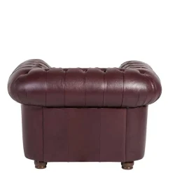 Discount Wohnen Chesterfield Polstergarnitur aus Leder - Geoloro (dreiteilig)