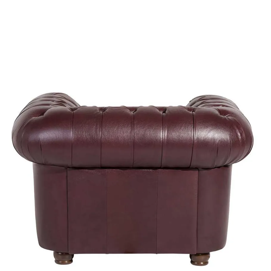 Discount Wohnen Chesterfield Polstergarnitur aus Leder - Geoloro (dreiteilig)