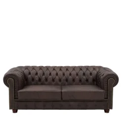Wohnen Chesterfield Polstergruppe aus Leder - Pluna (dreiteilig)