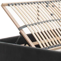 Online Wohnen Chesterfield Samtbett in Anthrazit - Satos