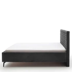 Online Wohnen Chesterfield Samtbett in Anthrazit - Satos