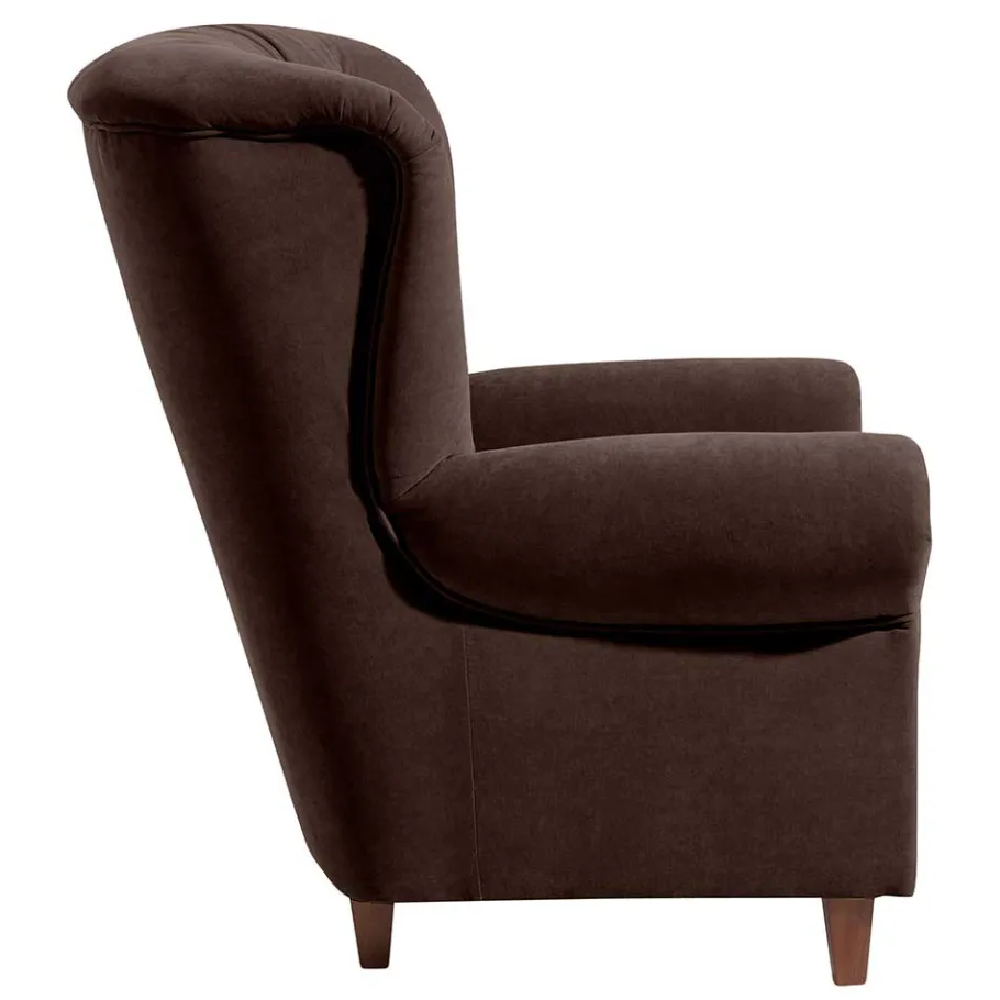 Wohnen Chesterfield Sessel aus braunem Velours - Potriwa