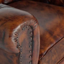 Online Wohnen Chesterfield Sessel in Braun Lederbezug - Pavias