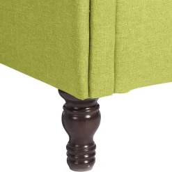 Hot Wohnen Chesterfield Sessel in Gelbgrün und Nussbaum - Prenza