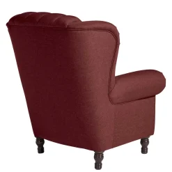 Clearance Wohnen Chesterfield Sessel in Rot und Nussbaum - Giaz