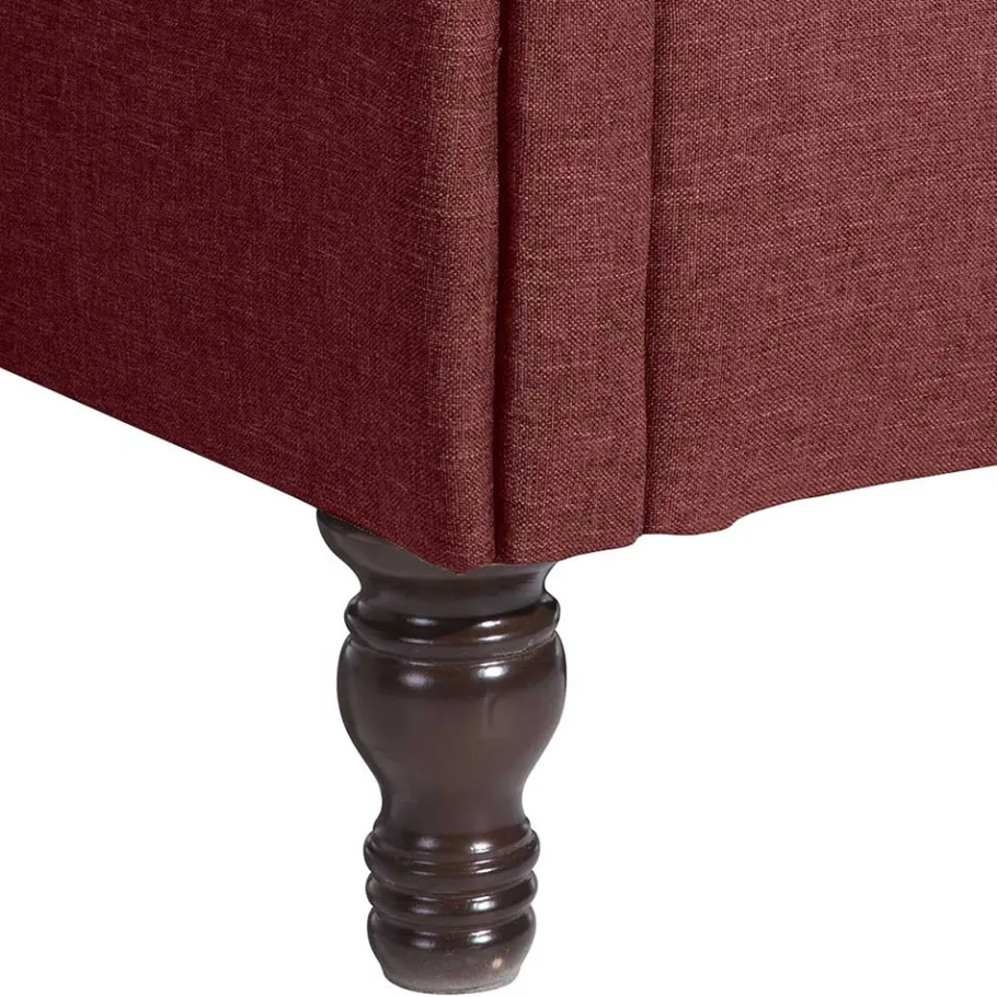 Clearance Wohnen Chesterfield Sessel in Rot und Nussbaum - Giaz