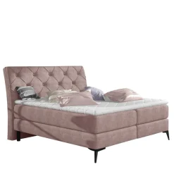 Hot Wohnen Chesterfield Stoffbett in Hellrosa - Askola