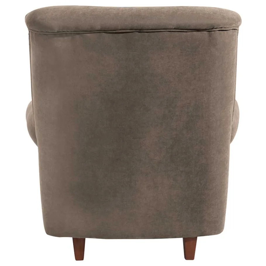 Best Wohnen Chesterfield Velours-Sessel in Beigegrau - Georgetta