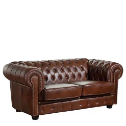 Sale Wohnen Chesterfield Zweisitzer Sofa in Braun - Pluna