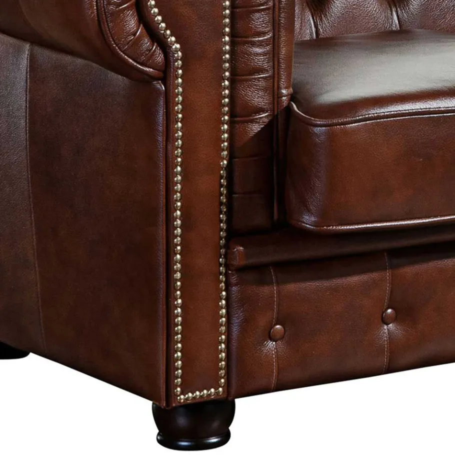 Sale Wohnen Chesterfield Zweisitzer Sofa in Braun - Pluna