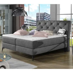 Clearance Wohnen Chesterfield-Bett in Dunkelgrau Vintage Optik Stoff - Zytamos