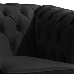 Best Wohnen Chesterfield-Sessel in Schwarz Kunstleder - Riscos