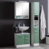 Outlet Wohnen 85cm Bad Serie Möbelset in Grün - Loenixa (dreiteilig)