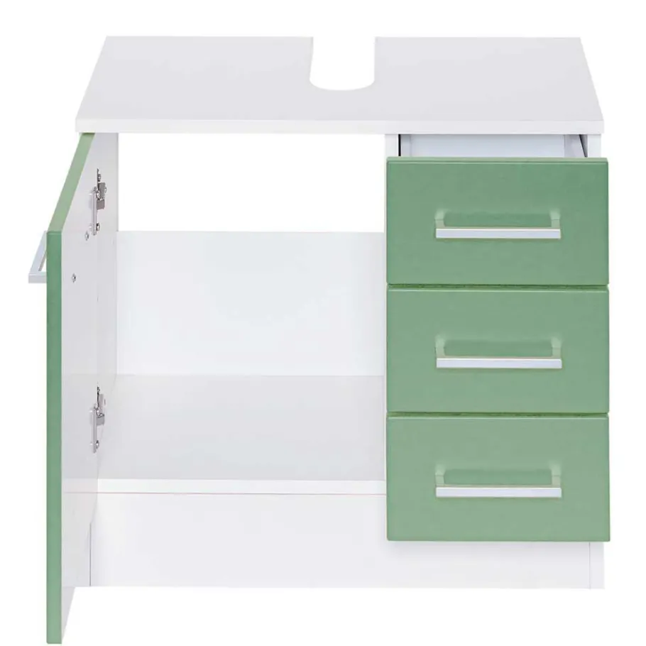 Outlet Wohnen 85cm Bad Serie Möbelset in Grün - Loenixa (dreiteilig)