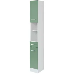 Outlet Wohnen 85cm Bad Serie Möbelset in Grün - Loenixa (dreiteilig)