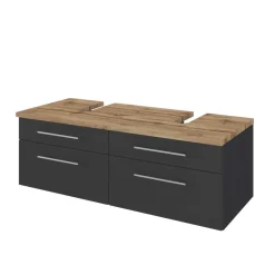 Best Wohnen 120cm Beckenschrank für 2 Waschbecken - Estregos I