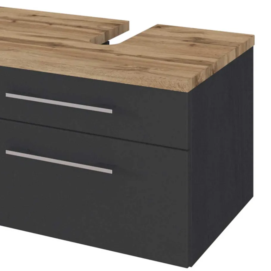 Best Wohnen 120cm Beckenschrank für 2 Waschbecken - Estregos I