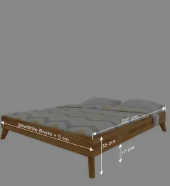 Best Wohnen 220cm Überlänge Bett ohne Kopfteil - Eavy