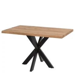 Discount Wohnen 80cm breiter Eiche Esstisch mit Metallgestell - Vledona I