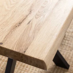 Discount Wohnen 80cm breiter Eiche Esstisch mit Metallgestell - Vledona I