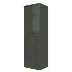 Outlet Wohnen 40cm breiter Midischrank fürs Bad Mladen in Hochglanz Dunkelgrau