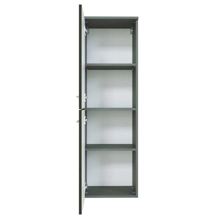 Outlet Wohnen 40cm breiter Midischrank fürs Bad Mladen in Hochglanz Dunkelgrau
