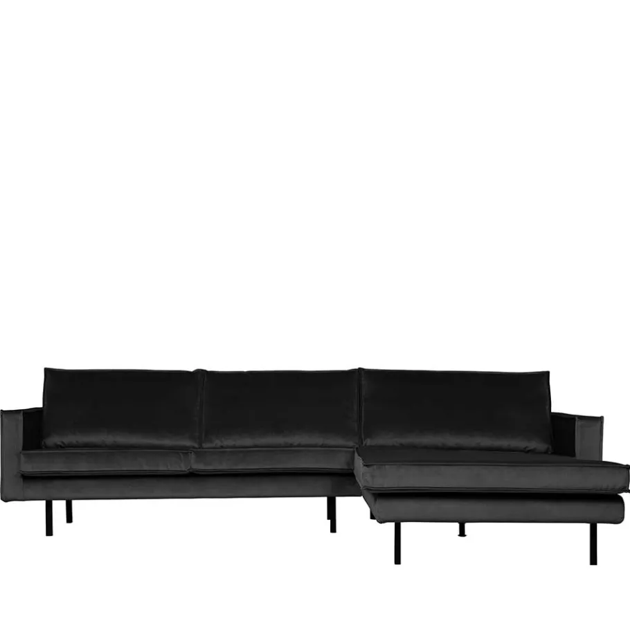 New Wohnen 300cm breites Samt L Sofa in Anthrazit - Ertrego