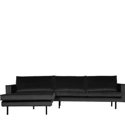New Wohnen 300cm breites Samt L Sofa in Anthrazit - Ertrego