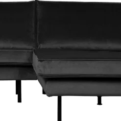 New Wohnen 300cm breites Samt L Sofa in Anthrazit - Ertrego