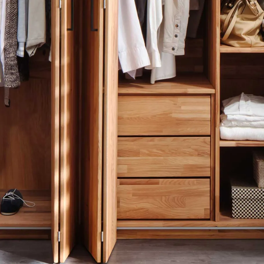 Hot Wohnen 246cm Falttüren-Kleiderschrank Wildeiche - Mascadona