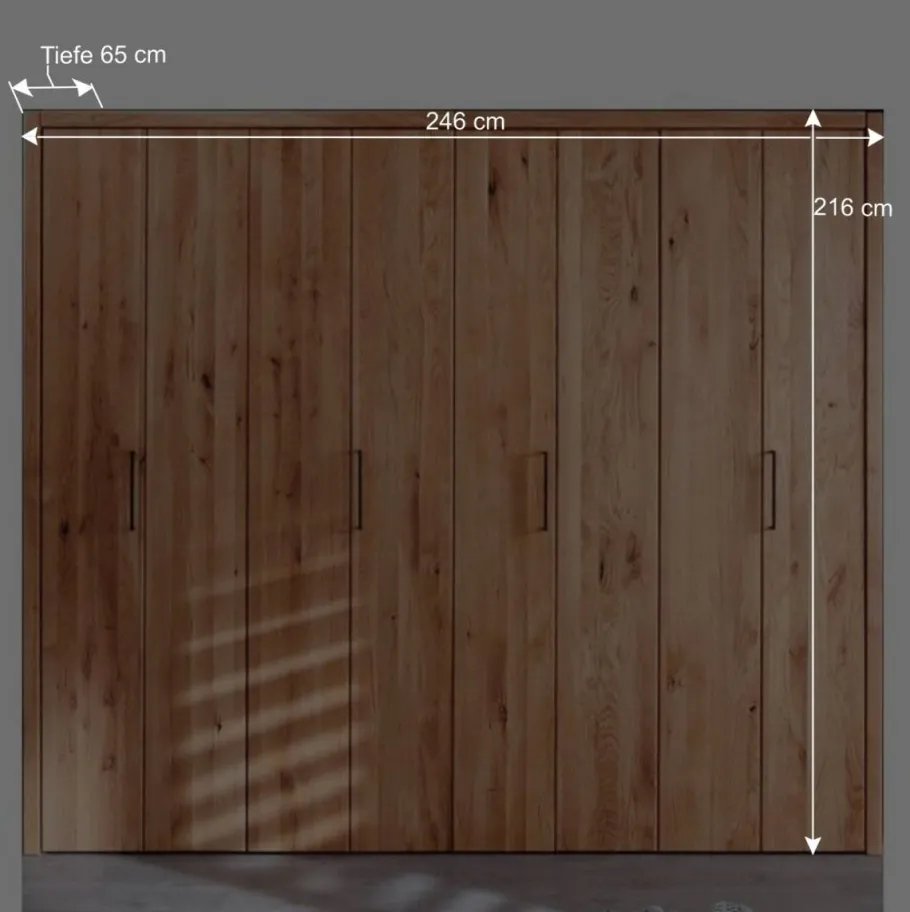 Hot Wohnen 246cm Falttüren-Kleiderschrank Wildeiche - Mascadona