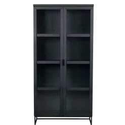 Clearance Wohnen 195cm hohe Industry Vitrine in Schwarz - Meciva