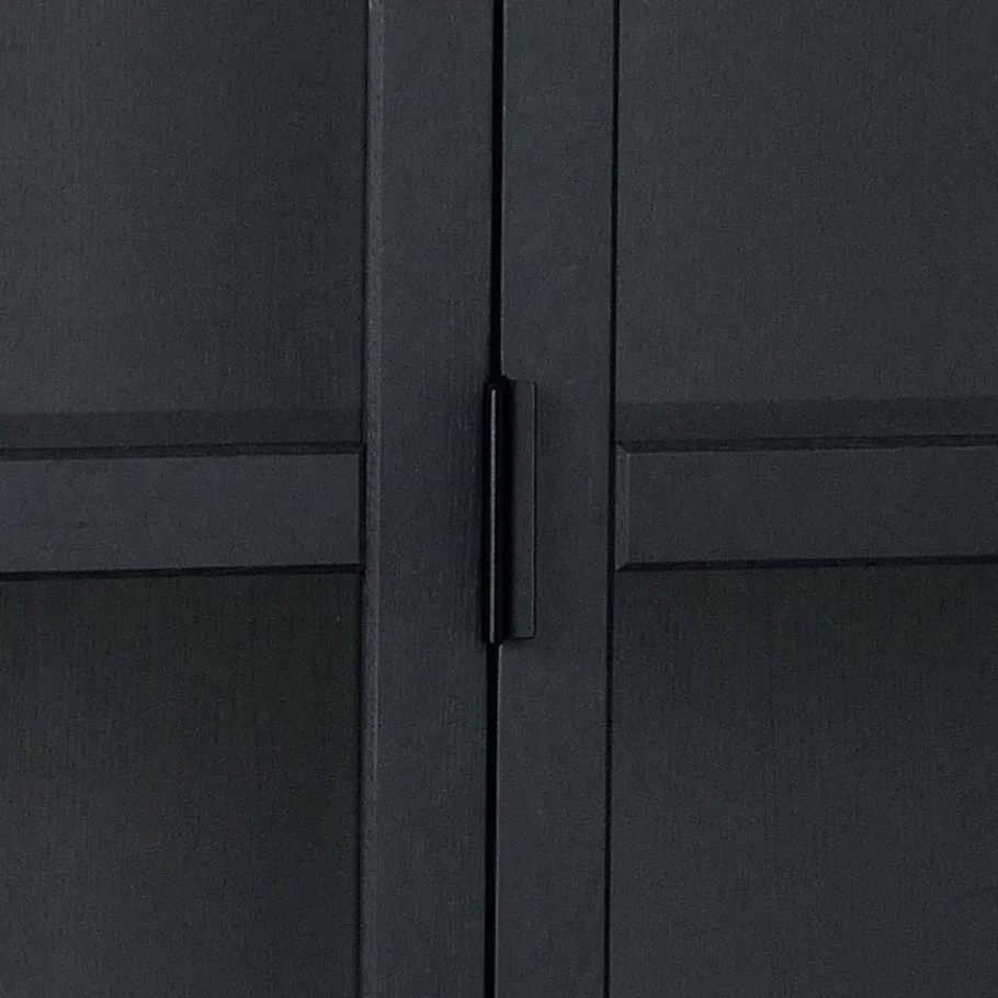 Clearance Wohnen 195cm hohe Industry Vitrine in Schwarz - Meciva