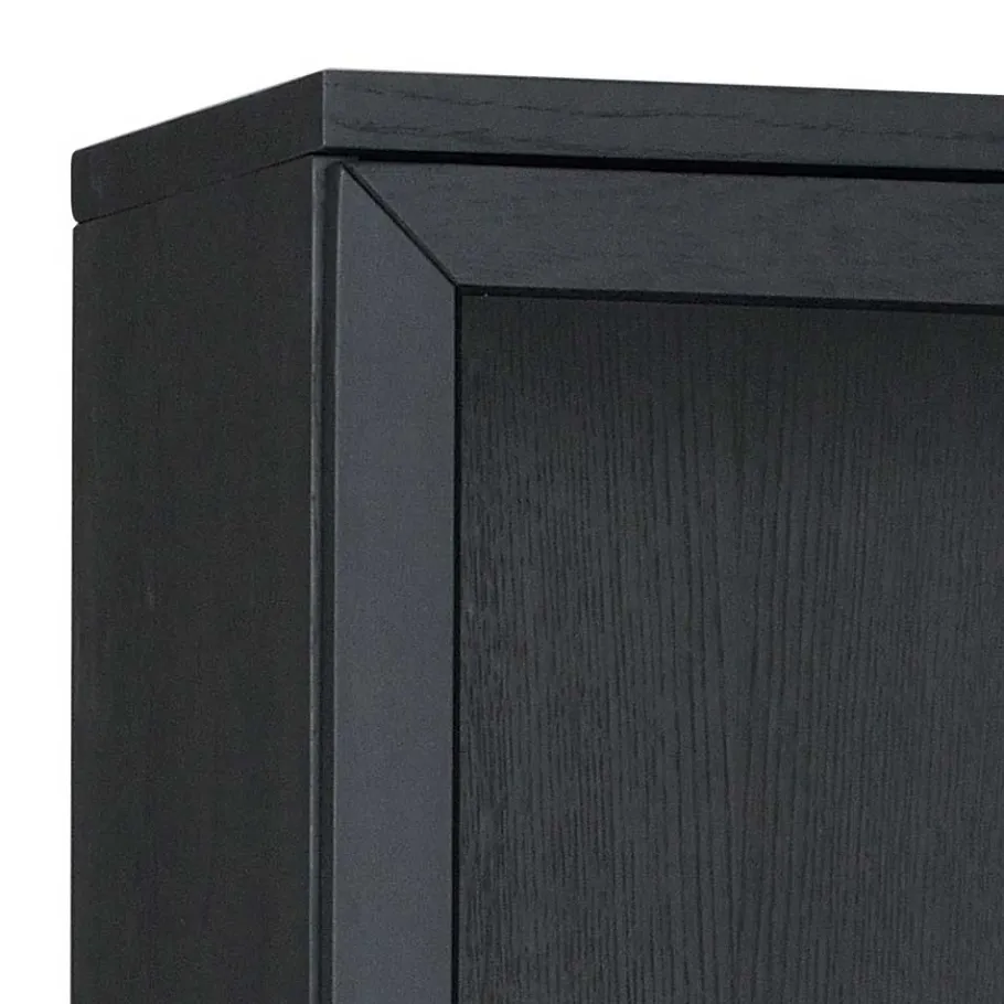 Clearance Wohnen 195cm hohe Industry Vitrine in Schwarz - Meciva