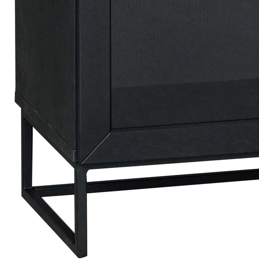 Clearance Wohnen 195cm hohe Industry Vitrine in Schwarz - Meciva