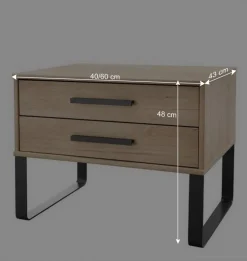Outlet Wohnen 48cm hohe Nachtkommode zweifarbig - Licruva