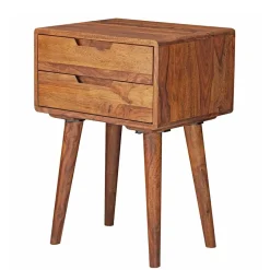 Outlet Wohnen 66cm hohe Retro Nachtkommode aus Holz - Verlago