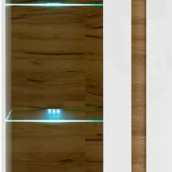 Discount Wohnen 194cm hohe Vitrine zweifarbig - Myrda I