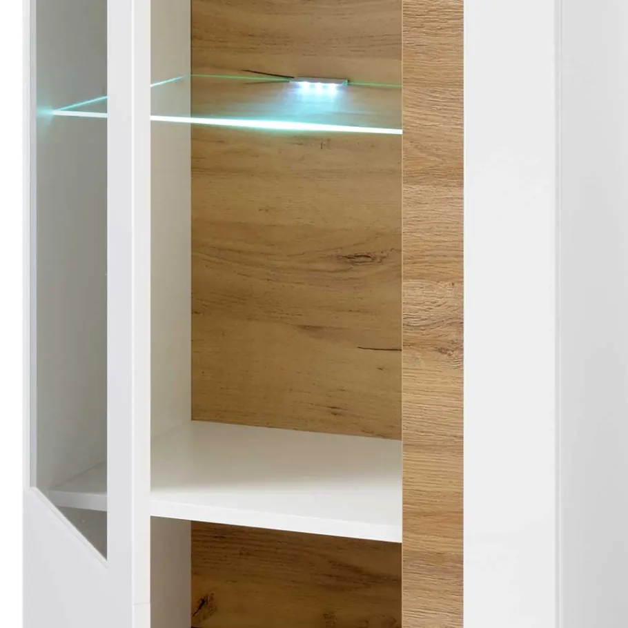 Discount Wohnen 194cm hohe Vitrine zweifarbig - Myrda I