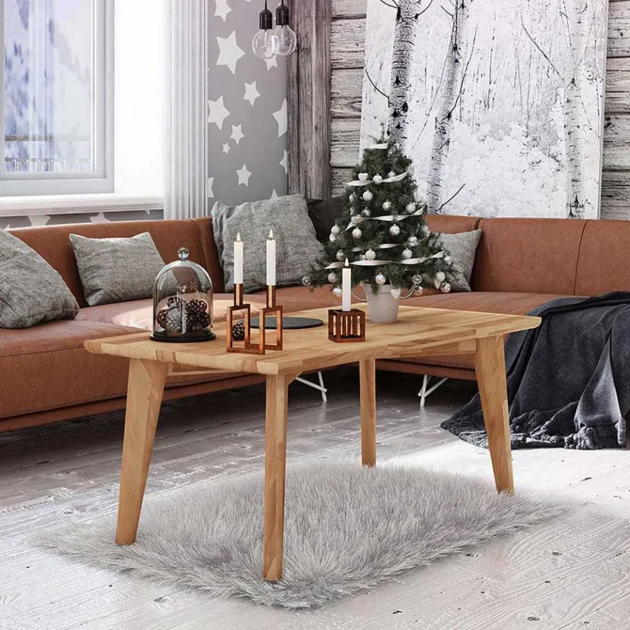 Sale Wohnen 48cm hoher Holz Couchtisch aus Wildeiche - Eavy