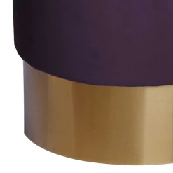 Online Wohnen 42cm hoher Rundhocker mit Samt in Violett - Elvadia