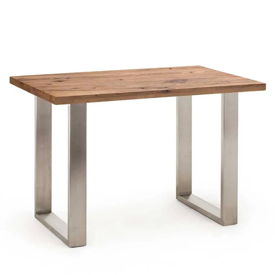 New Wohnen 107cm hoher Tisch aus Eiche Dunkel & Edelstahl - Venerdi