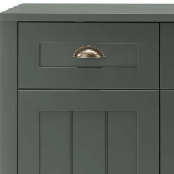 Outlet Wohnen 130cm Landhaus Sideboard in Dunkelgrün - Niestov