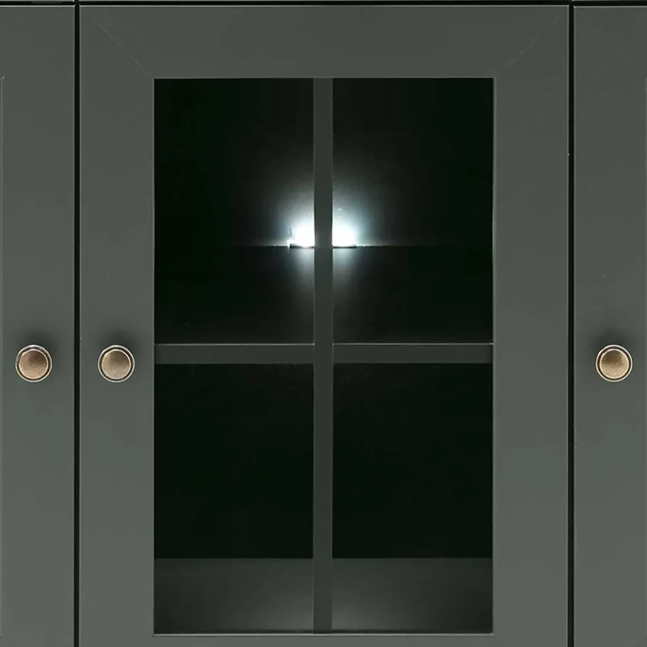 Outlet Wohnen 130cm Landhaus Sideboard in Dunkelgrün - Niestov