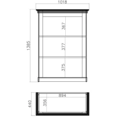 Outlet Wohnen 356cm Landhaus Wohnwand Set - Diatara (dreiteilig)