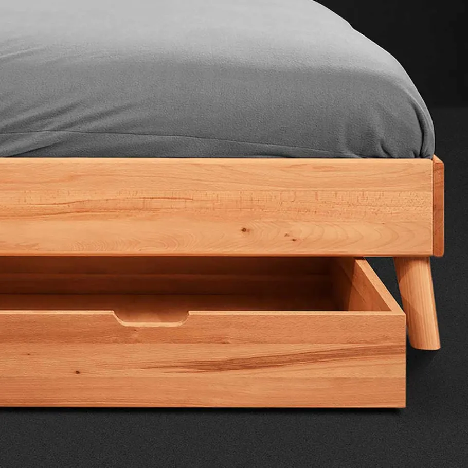 Hot Wohnen 220cm langes Bett aus geölter Kernbuche - Junola VI